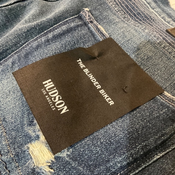 Hudson Los Angeles The Blinder Biker Blue Jeans - NWT - Size 32 - Picture 6 of 10